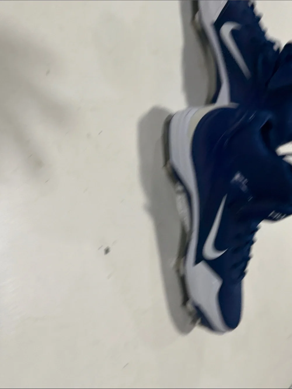 Nike Huarache Mid Top Men's Baseball Cleats in Royal Blue and White